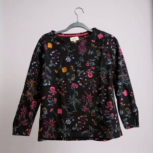 Joules Long Sleeve Floral Print Crew Neck Top Women Size 6 UK 10 EU 38